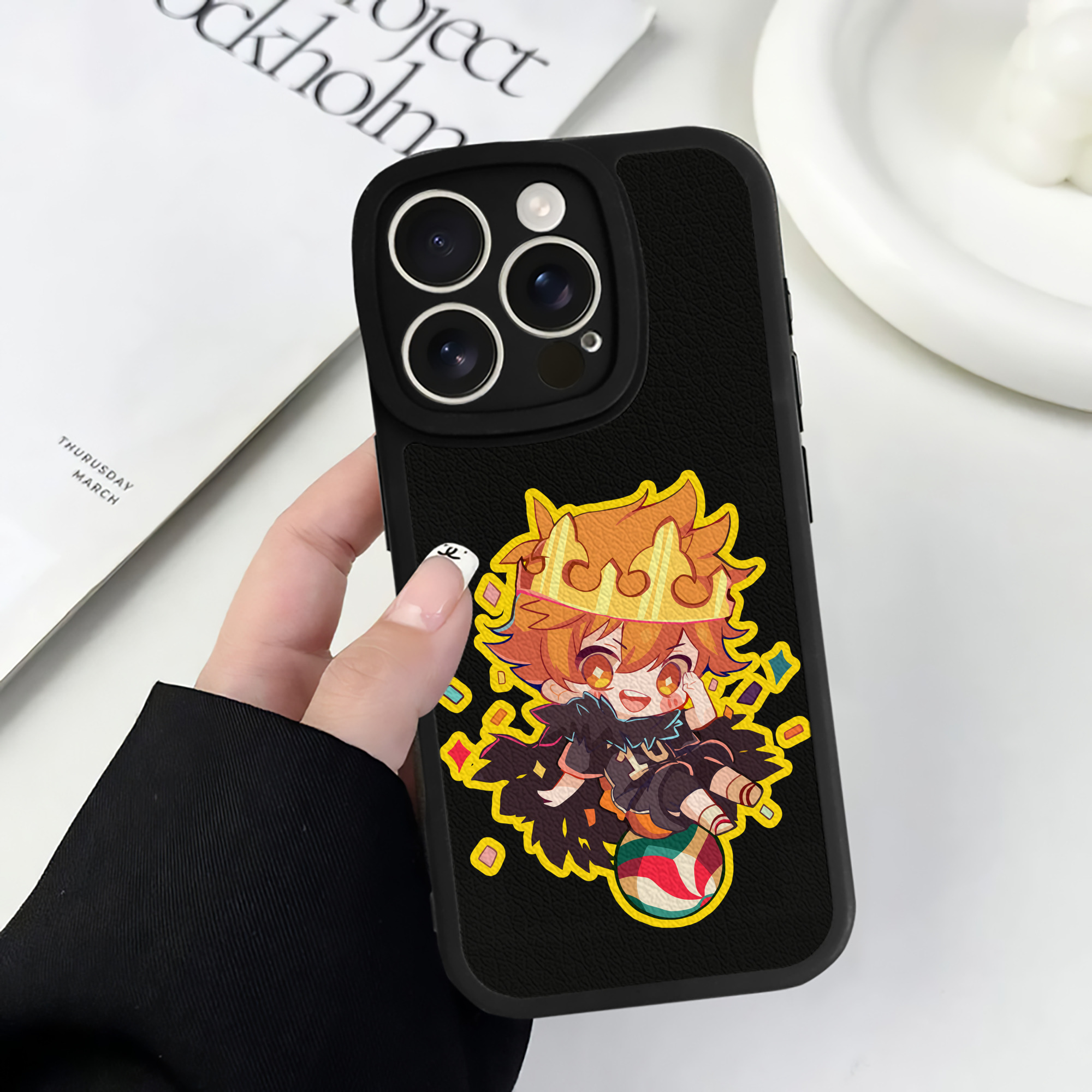 （画像用） ハイキュー!! Haikyu!! 【iPhone 16シリーズ対応】シリコンスマホケース（レザー調） 材質：シリコン